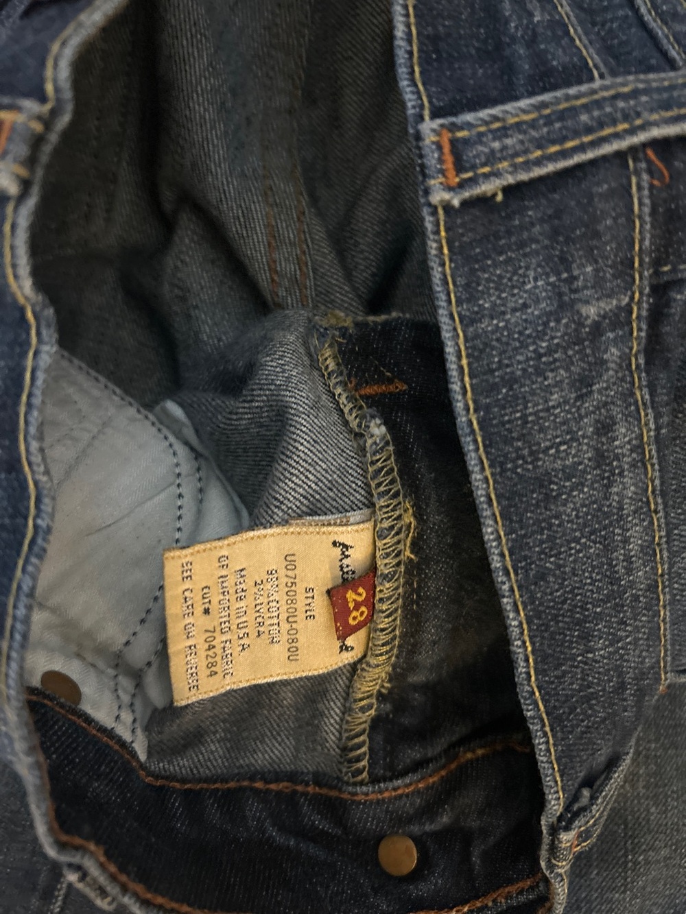 7 For All Mankind Womens 28 Bootcut Jeans Dark Wash Stretch Blue Denim Y2K USA - Picture 10 of 14
